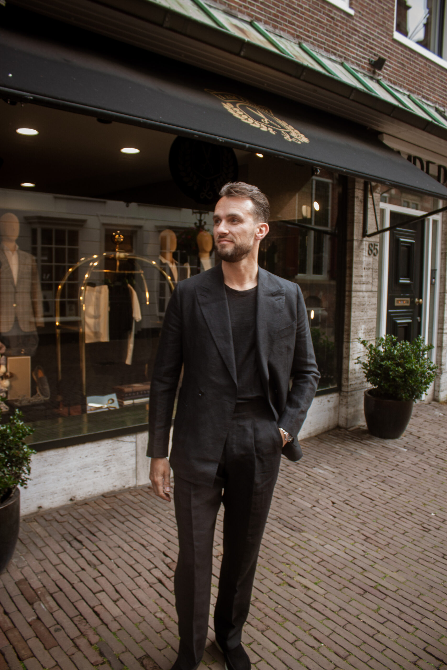 Zwart Iers linnen pak